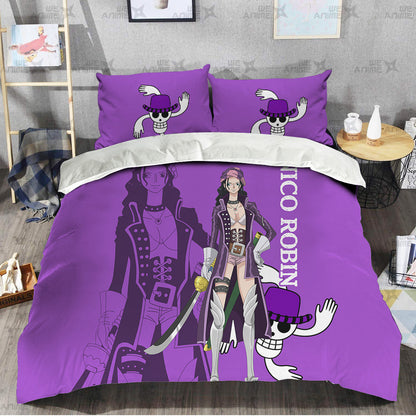 Nico Robin Bedding Set Custom Red Anime Home Decor