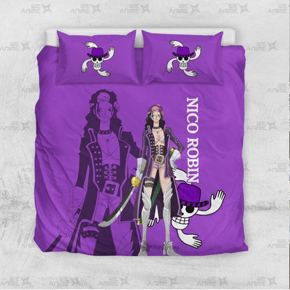 Nico Robin Bedding Set Custom Red Anime Home Decor