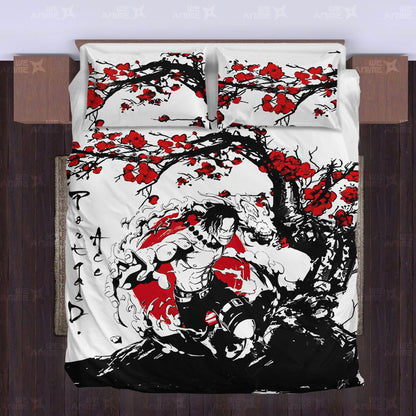 Portgas D. Ace Japanese Edition Bedding Set Anime Room