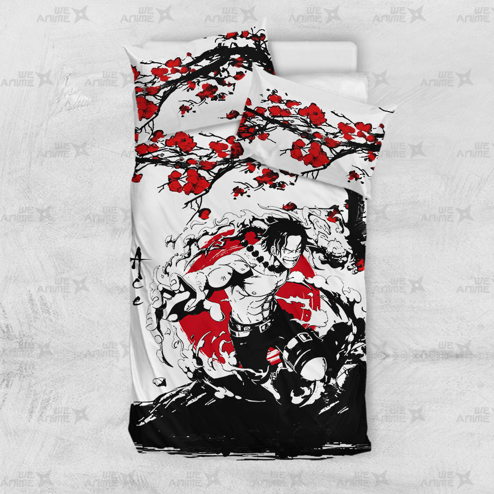 Portgas D. Ace Japanese Edition Bedding Set Anime Room