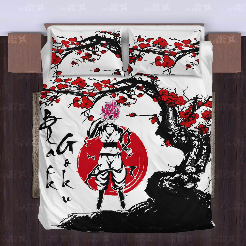 Goku Black Rose Bedding Set Custom Japan Style Anime