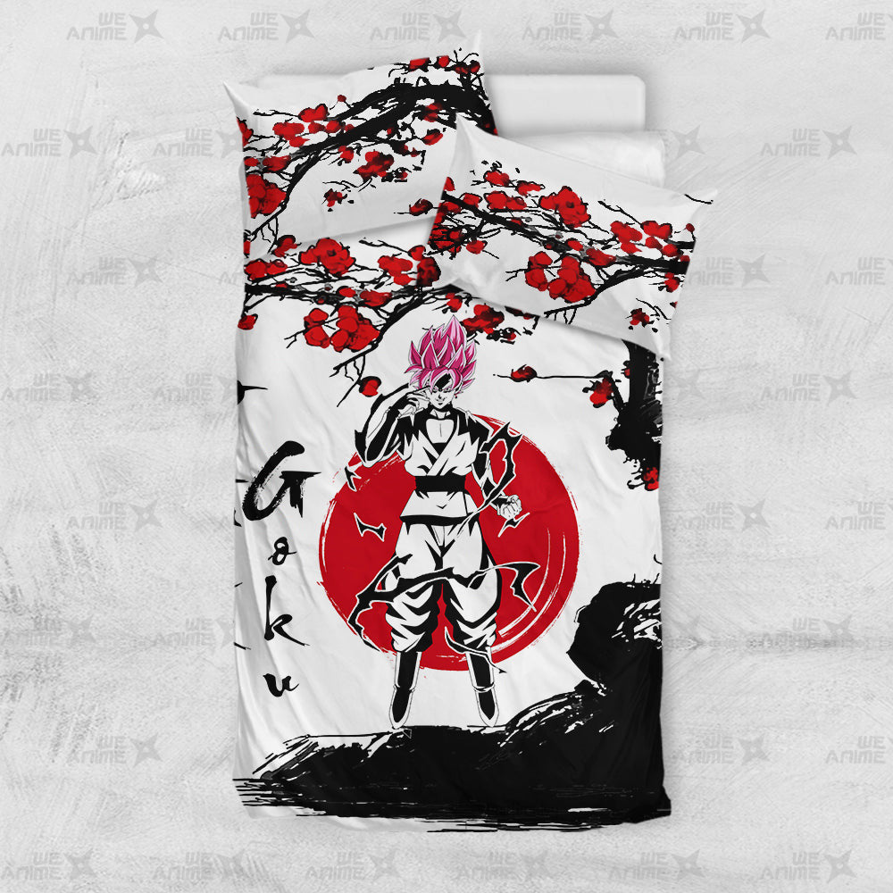 Goku Black Rose Bedding Set Custom Japan Style Anime