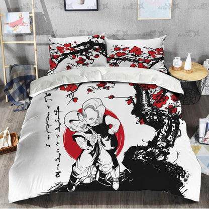 Krillin x Android 18 Japanese Edition Bedding Set Anime Room
