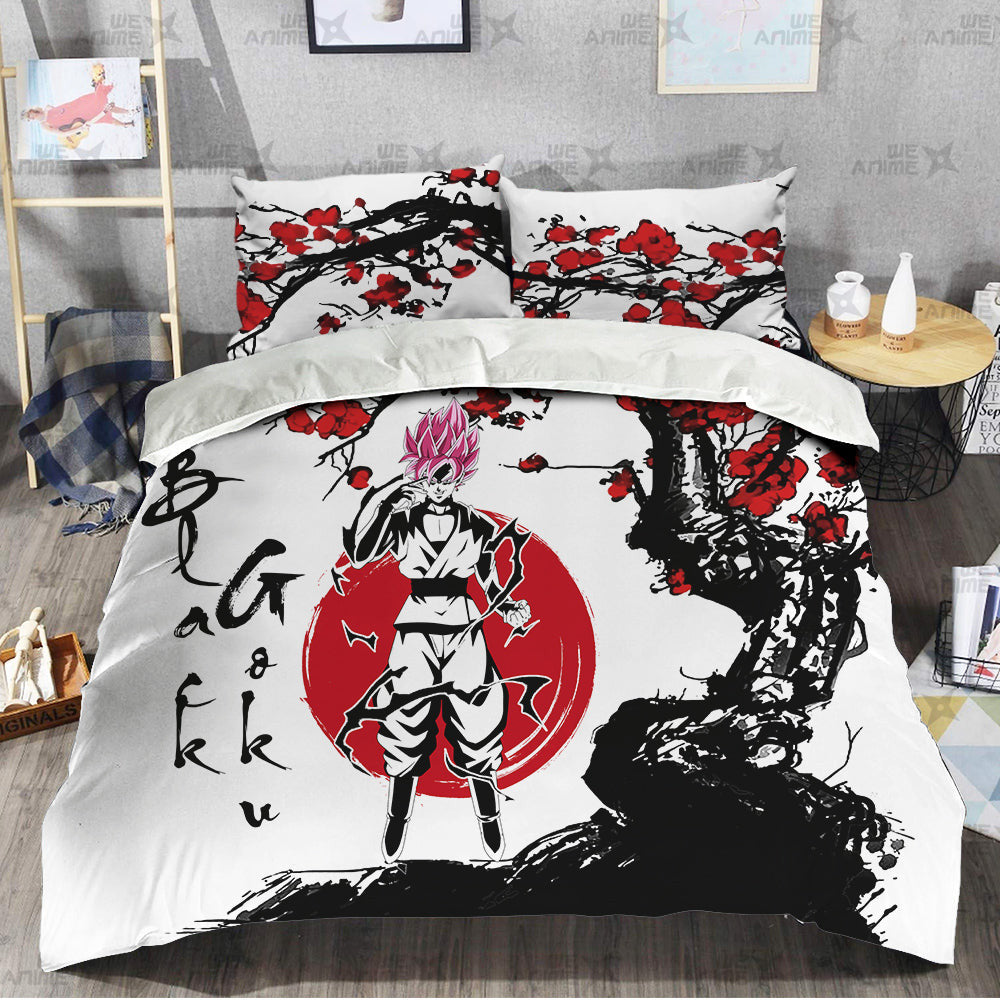 Goku Black Rose Bedding Set Custom Japan Style Anime