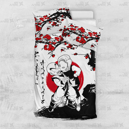 Krillin x Android 18 Japanese Edition Bedding Set Anime Room