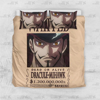 Dracule Mihawk Wanted Bedding Set Custom