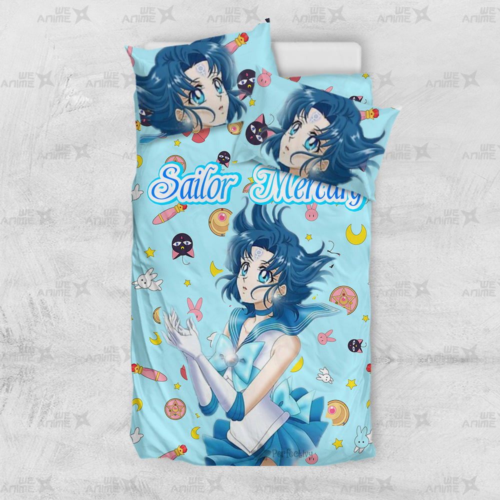 Sailor Mercury Cute Version Bedding Set Custom Sailor Moon