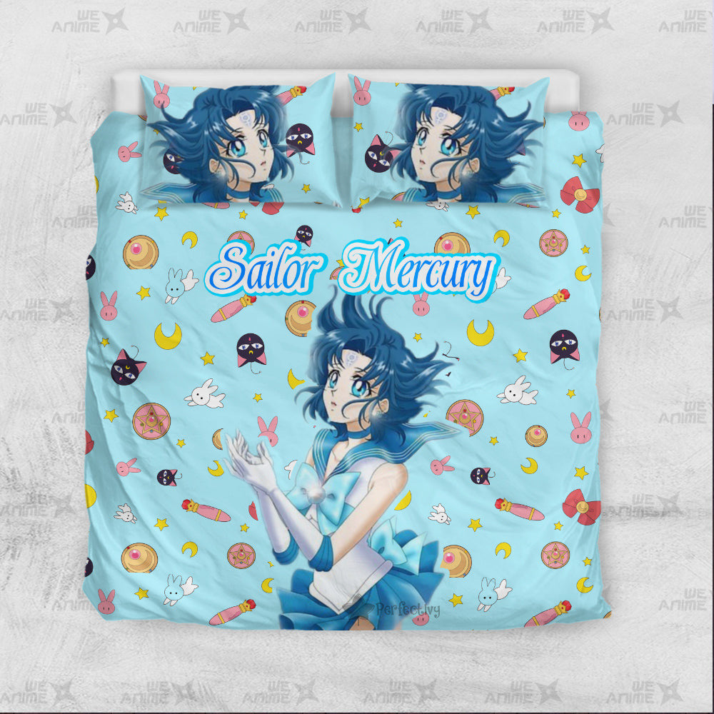 Sailor Mercury Cute Version Bedding Set Custom Sailor Moon