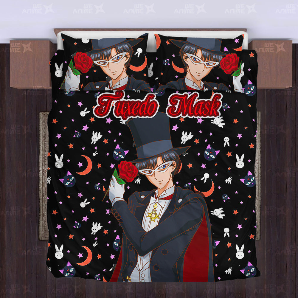 Tuxedo Mask Cute Version Bedding Set Custom Sailor Moon