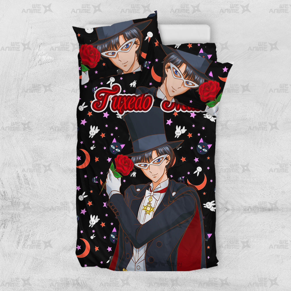 Tuxedo Mask Cute Version Bedding Set Custom Sailor Moon