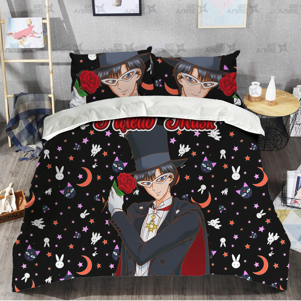 Tuxedo Mask Cute Version Bedding Set Custom Sailor Moon