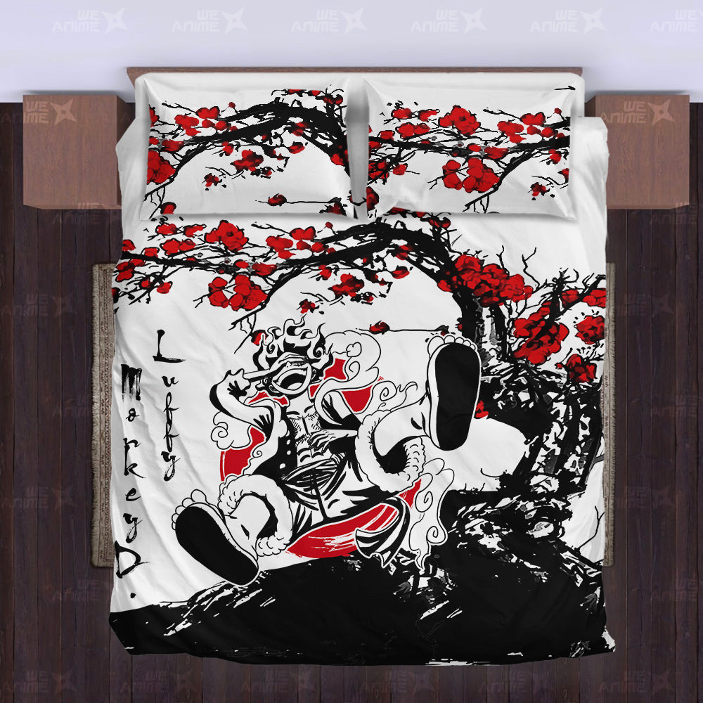 Luffy Nika Gear 5 Bedding Set Japanese Style