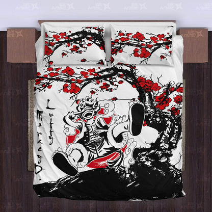 Luffy Nika Gear 5 Bedding Set Japanese Style