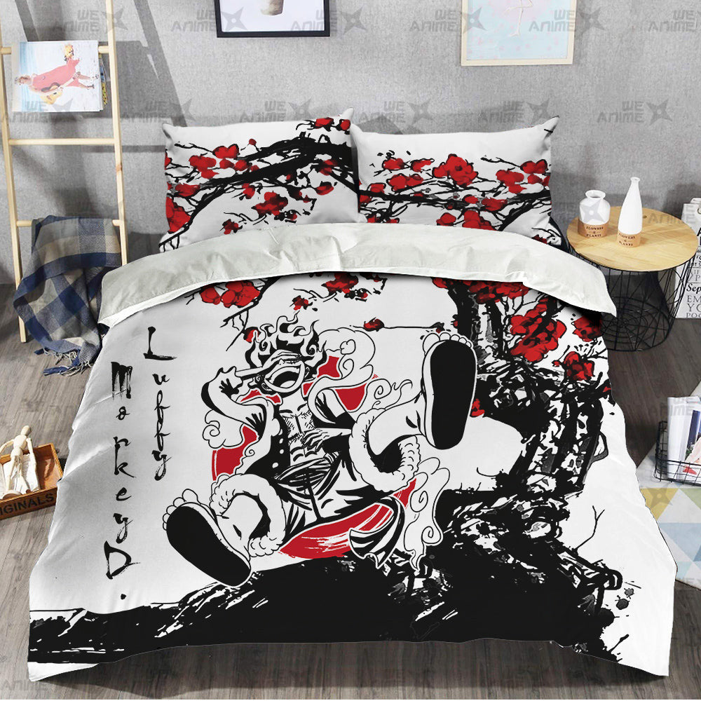 Luffy Nika Gear 5 Bedding Set Japanese Style