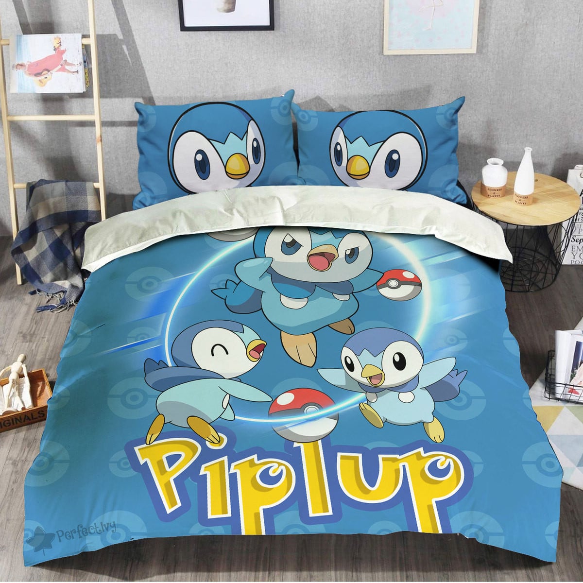 Pokemon Piplup Bedding Set Custom
