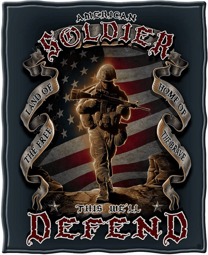Veteran Blanket American Soldier This We'll Defend Blanket Brown