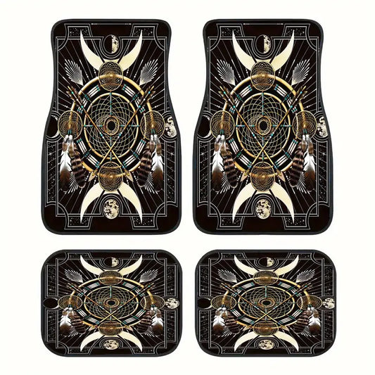 Native American Car Mats Native American Moon And Sun Arrow Pattern Car Floor Mats Black