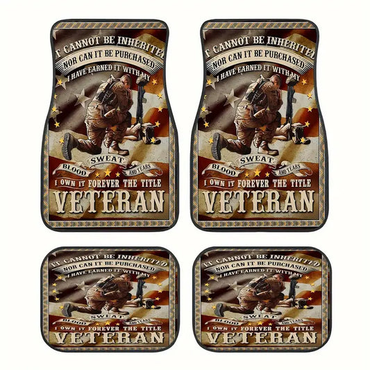 Veteran Car Mats I Have Earned It With My Sweat And Tears Car Floor Mats Brown