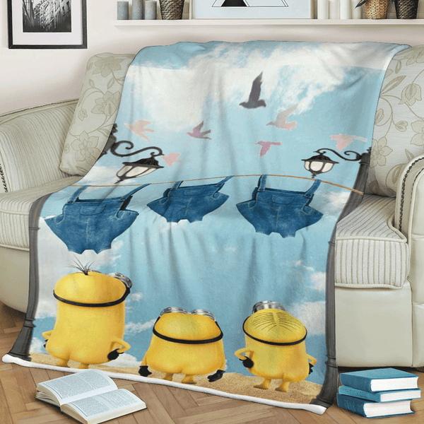 Minions Blanket Minion's Hilarious Summer Fashion Blanket Blue