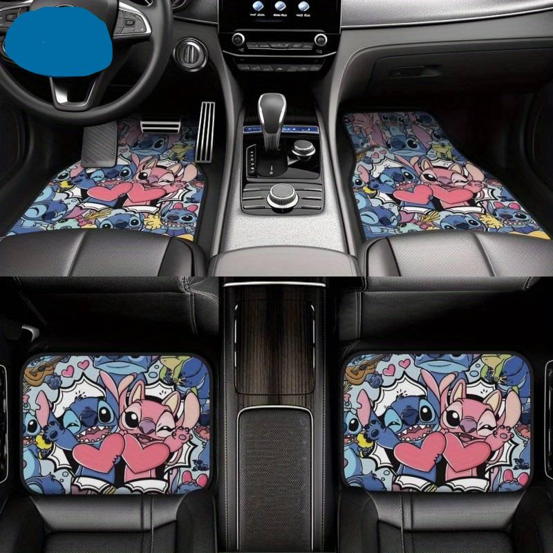 Stitch Car Mats Stitch And Angel Cute Doodle Pattern Car Floor Mats Blue Pink