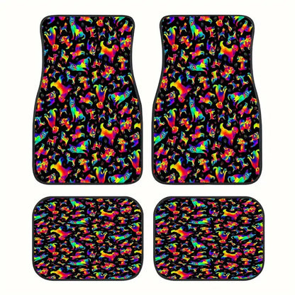 Dog Car Floor Mats Cute Vibrant Cartoon Dogs All Types Pattern Car Mats
