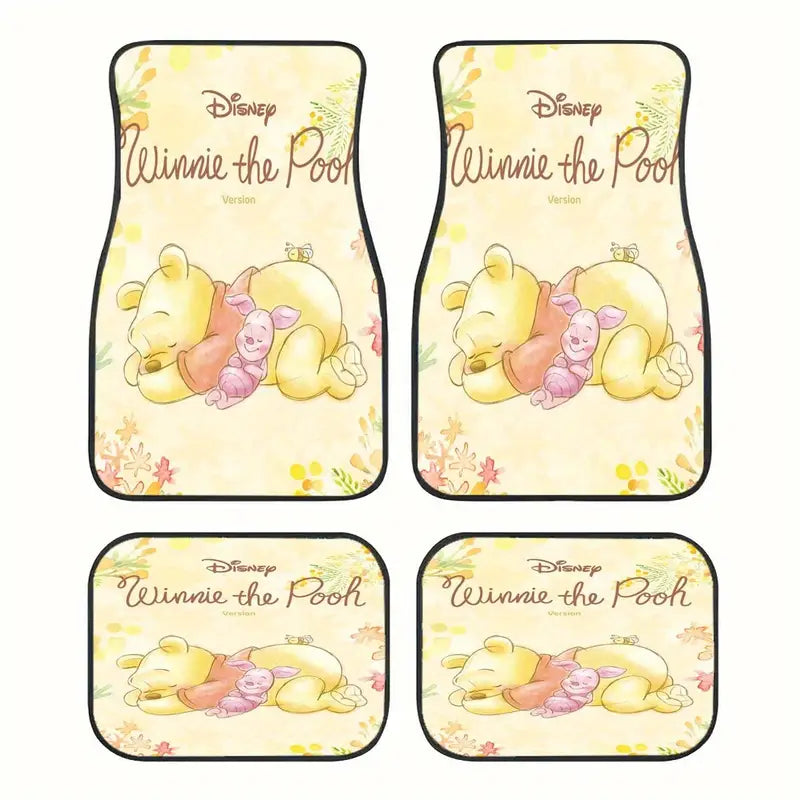 WTP Car Mats WTP And Piglet Sleeping Car Floor Mats Yellow