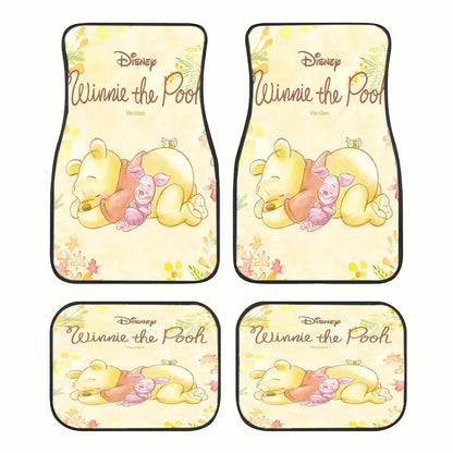 WTP Car Mats WTP And Piglet Sleeping Car Floor Mats Yellow