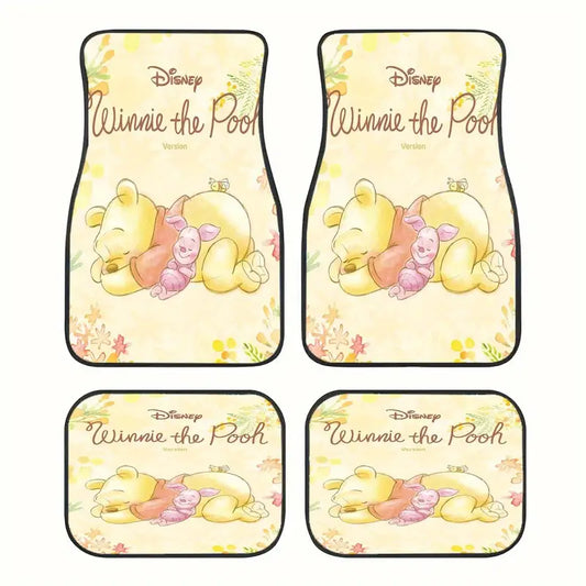 WTP Car Mats WTP And Piglet Sleeping Car Floor Mats Yellow