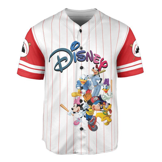 Mickey Jersey Mickey And Friends Characters Players Graphic White Jersey Shirt Mickey Baseball Jersey Disney Baseball Jersey