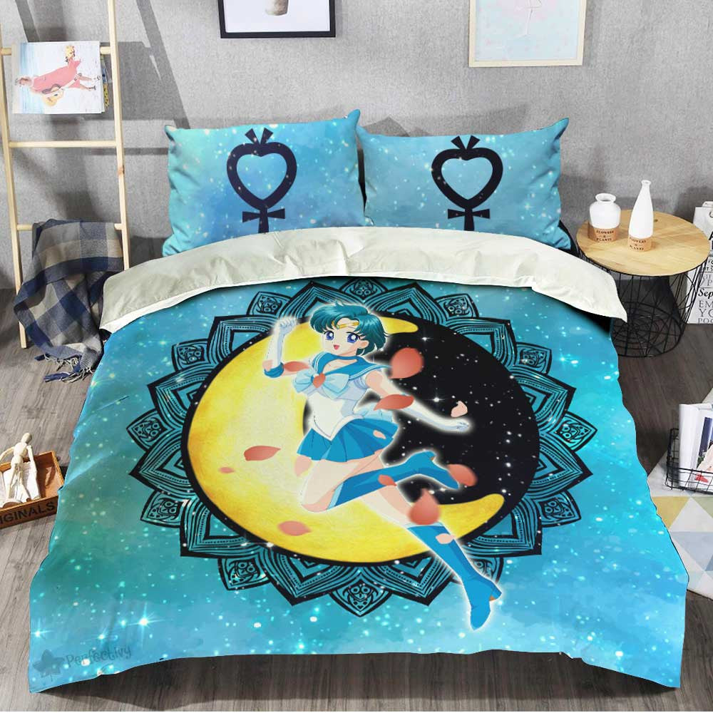 Sailor Mercury Bedding Set Custom Sailor Moon