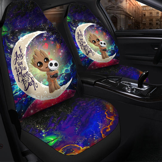 Groot Hold Jack Skelington Love You To The Moon Galaxy Car Seat Covers