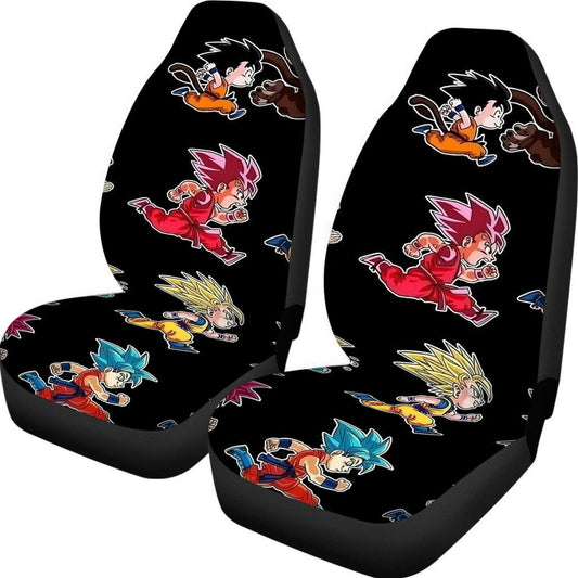 Dragon Ball Car Seat Covers Dragon Ball Goku All Form Transformation Seat Covers Black