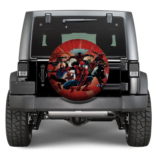 Spiderman Spare Tire Cover MV All Spiderman In Other Universe Tire Covers Red