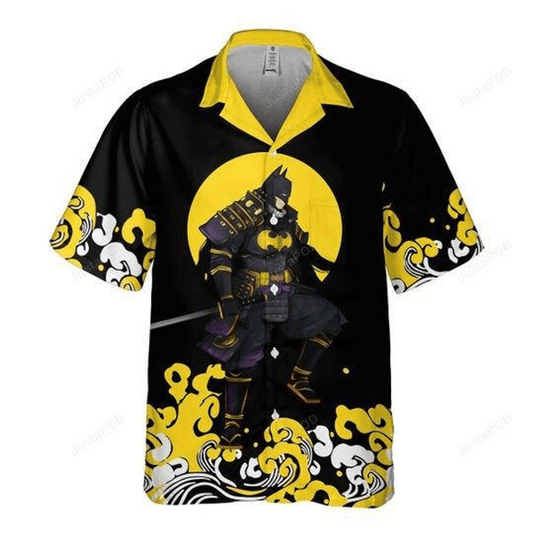 Batman Hawaii Shirt DC Batman As Samurai Japanese Style Hawaiian Shirt Black Yellow Unisex