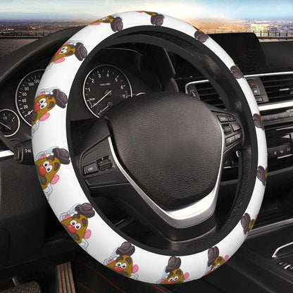 Toy Story Steering Wheel Cover Toy Mr Potato Head Pattern Driving Wheel Cover White Brown