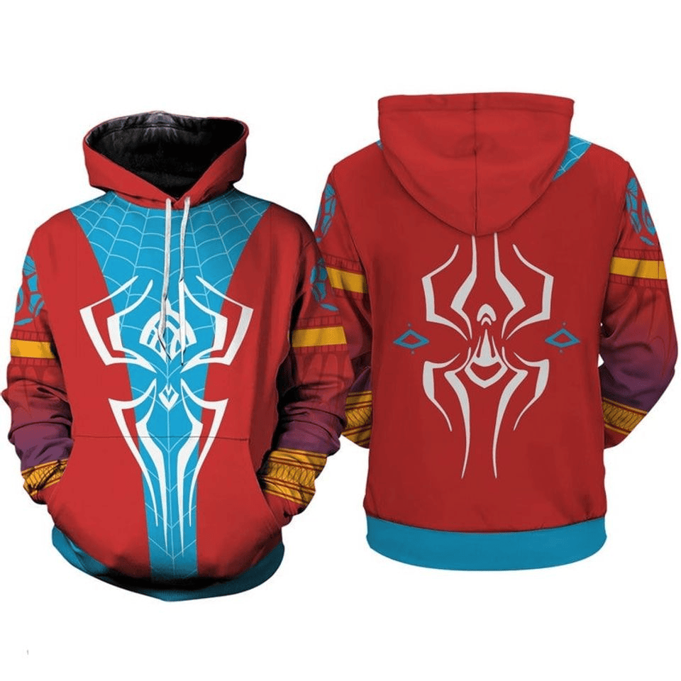 Spiderman Hoodie Pavitr Prabhakar Spiderman Suit Costume Hoodie Red Blue Unisex