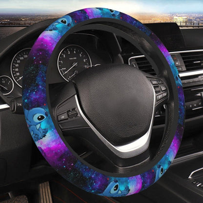 Stitch Steering Wheel Cover Stitch In The Galaxy Pattern Driving Wheel Cover Blue Purple