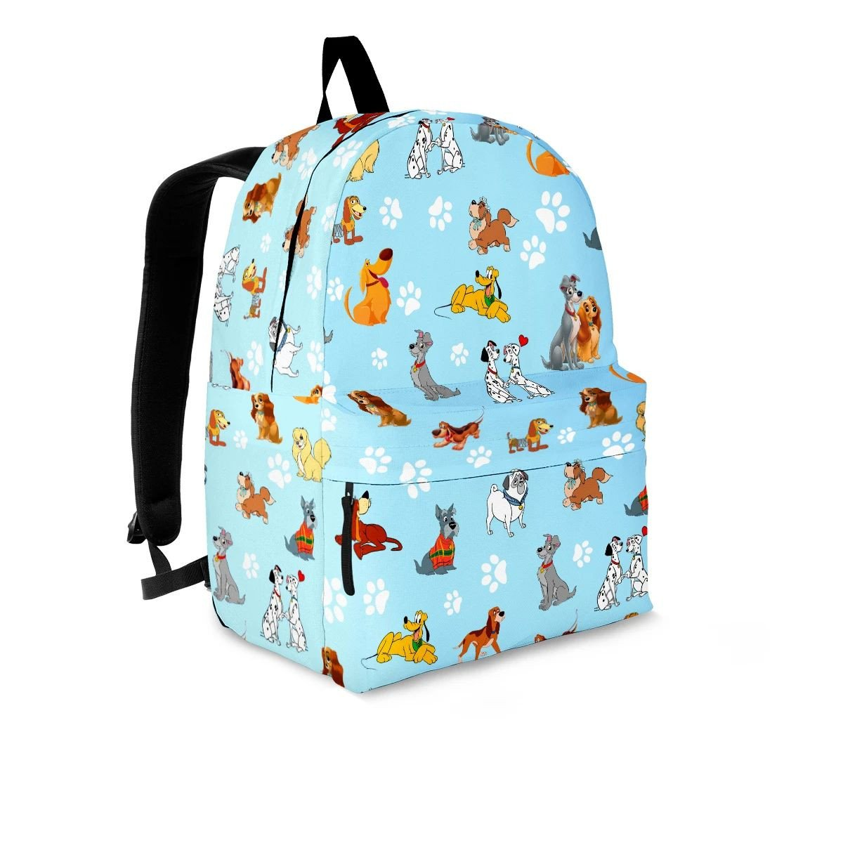 DN Backpack DN Dogs Pawprints Pattern Backpacks Blue