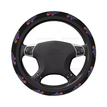 Mario Steering Wheel Cover Raccoon Mario Flying Pattern Driving Wheel Cover Black Red