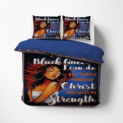 Africa Americans Bedding Set I Am A Black Queen Duvet Covers Blue Unique Gift