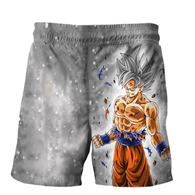 Dragon Ball Shorts Dragon Ball Powerful Goku Beach Shorts Gray