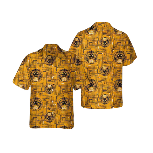 LK Hawaii Shirt DN The LK Animal Kingdom Pattern Hawaiian Shirt Yellow Unisex