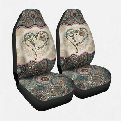 Nurse Car Seat Covers Veteran Nurses Vintage Mandala Seat Covers Green