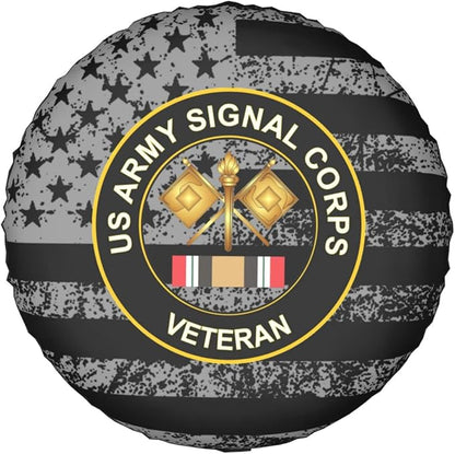 Veteran Spare Tire Cover US Army Signal Corps Veteran Tire Covers Black Gray