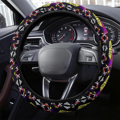 Native American Steering Wheel Cover Indian Aztec Tribal Pattern Driving Wheel Cover Colorful