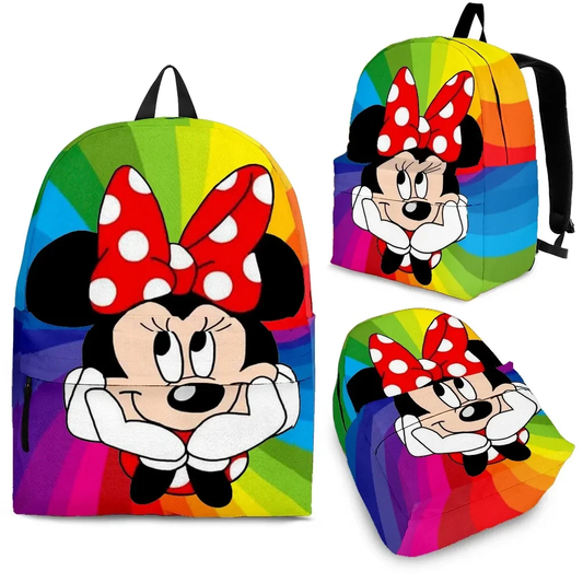 Minnie Backpack DN Cute Minnie With Rainbow Backpacks Colorful