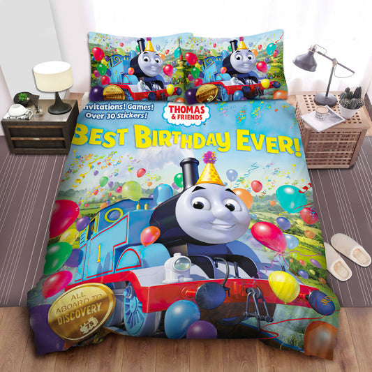 Thomas Train Bedding Set Thomas Train Balloons Best Birthday Ever Duvet Covers Colorful Unique Gift