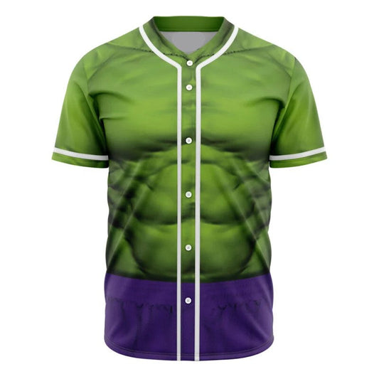 Marvel Jersey Marvel Hero Avengers Hulk Costume Graphic Green Jersey Shirt Hulk Baseball Jersey Marvel Baseball Jersey For Men