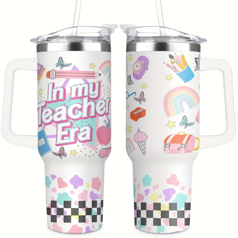 Teacher 40 Oz Tumbler In My Teacher Era School Items Tumbler 40 Oz Colorful