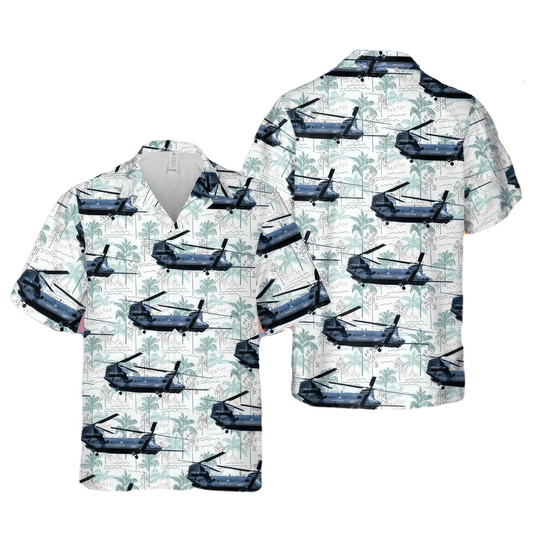 Veteran Hawaii Shirt Army Helicopter Palm Tree Pattern Hawaiian Shirt Blue Green Unisex